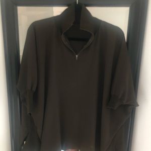 Aritzia Dark Green Zip Collared Sweater/Blouse